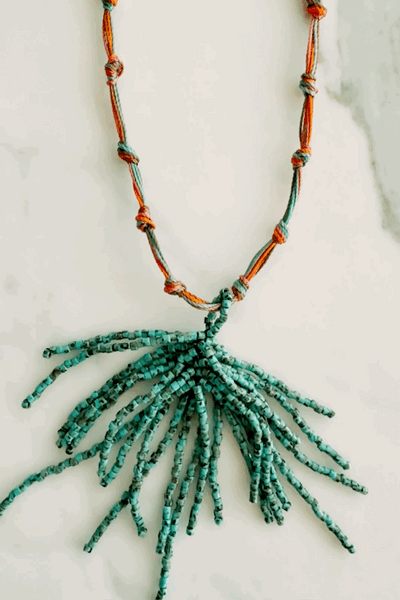 Lagoon handwoven Miyuki bead necklace by Carmen Salvador — view 3
