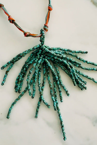 Lagoon handwoven Miyuki bead necklace by Carmen Salvador — view 2