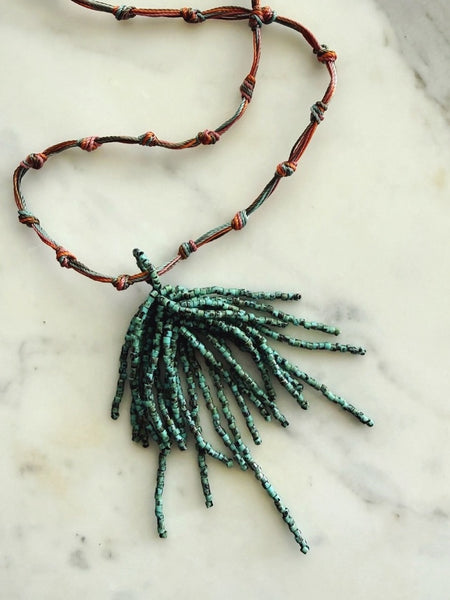 Lagoon handwoven Miyuki bead necklace by Carmen Salvador — view 4