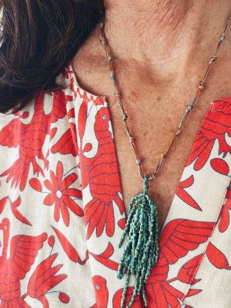 Lagoon handwoven Miyuki bead necklace by Carmen Salvador — view 5